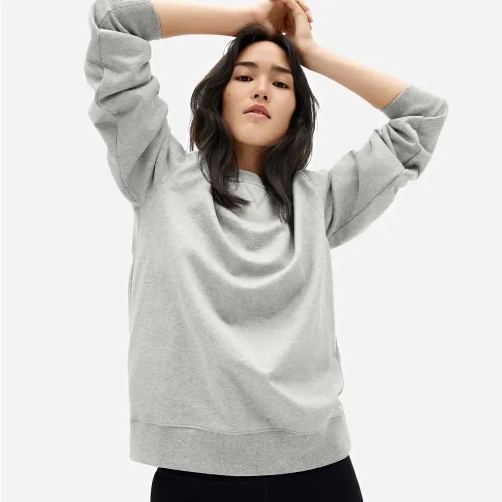 NWT Everlane The Classic French Terry Crew Gray Sweatshirt Size XXS